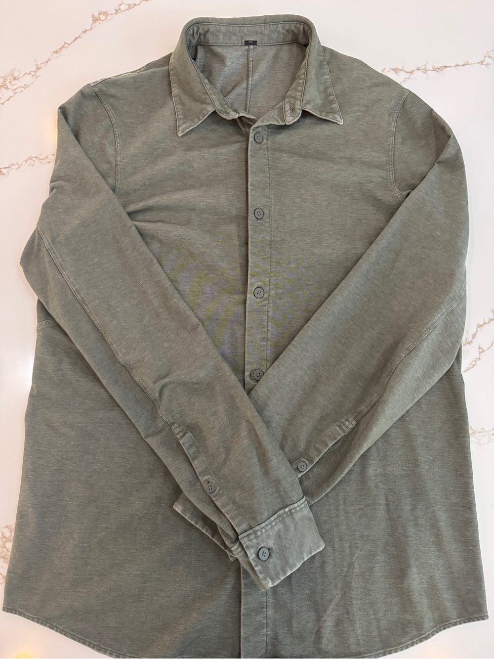 Lululemon Men’s Small Sage Green Chambray Long Sleeve Button Down Shirt